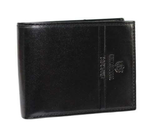 Portfel Męski Skórzany EMPORIO VALENTINI Duży Skóra Bydlęca Poziomy Jedno Skrzydełko 563-292E CZARNY 12,5 x 10 x 2,5 [cm]
