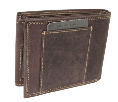 Portfel Męski Skórzany WILD Skóra Licowa Duży Poziomy Bez Zapięcia RFID N992-P 12 x 10 x 2 [cm]