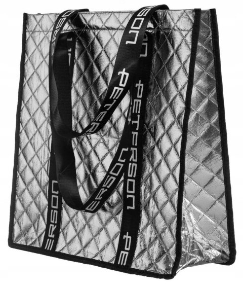 Torebka Damska Materiałowa Peterson PTN RSPV 003 SREBRNA Na Suwak 40 x 41 x 15 [cm]
