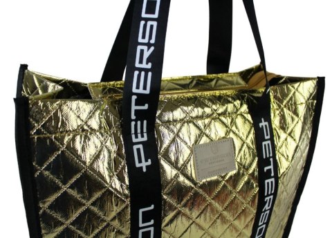 Torebka Damska Materiałowa Peterson PTN RSPV 003 ZŁOTA Na Suwak 40 x 41 x 15 [cm]