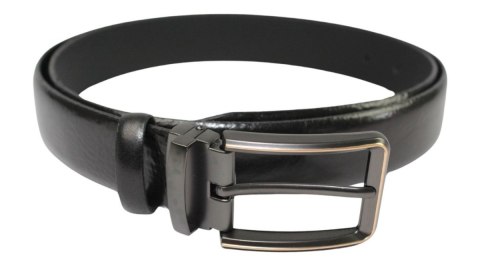 Pasek Męski PAS-MAX (PL) Skórzany ZAOKRĄGLONY Z Połyskiem Gładki Klamra Nowoczesna Skóra Licowa 30 mm CZARNY Pasek Męski PAS-MAX (PL) Skórzany ZAOKRĄGLONY Z Połyskiem Gładki Klamra Nowoczesna Skóra Licowa 30 mm CZARNY