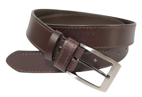 Pasek Męski Skórzany PAS-MAX (PL) Skóra Licowa 40 mm CZEKOLADOWY SZYTY CIENKĄ CZEKOLADOWĄ NITKĄ Pasek Męski Skórzany PAS-MAX (PL) Skóra Licowa 40 mm CZEKOLADOWY SZYTY CIENKĄ CZEKOLADOWĄ NITKĄ