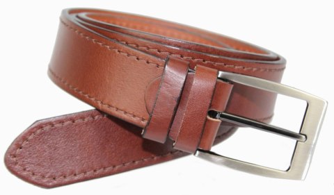 Pasek Męski Skórzany PAS-MAX (PL) Skóra Licowa 40 mm KASZTANOWY SZYTY CIENKĄ CZEKOLADOWĄ NITKĄ Pasek Męski Skórzany PAS-MAX (PL) Skóra Licowa 40 mm KASZTANOWY SZYTY CIENKĄ CZEKOLADOWĄ NITKĄ