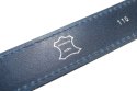Pasek Skórzany PAS-MAX (PL) Granatowy Z Pojedyńczą Cienką Beżową Nitką Skóra Licowa EXTRA 40 mm K82