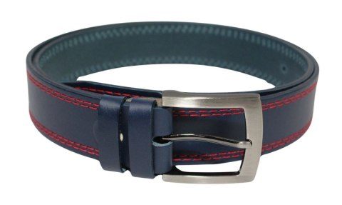 Pasek Skórzany PAS-MAX (PL) Skóra Naturalna Licowa EXTRA 40 mm Granatowy Z Podwójną Niebieską Nitką K82 Pasek Skórzany PAS-MAX (PL) Skóra Naturalna Licowa EXTRA 40 mm Granatowy Z Podwójną Niebieską Nitką K82