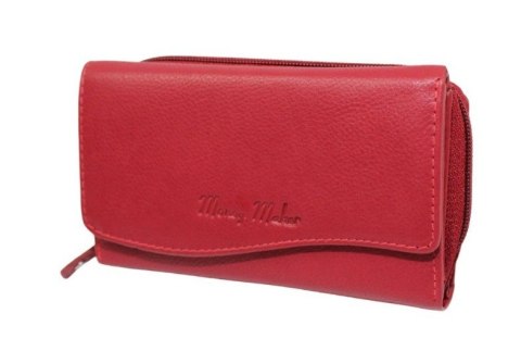 Portfel Damski Skórzany Money Maker 14cm Suwak I Klapka Skóra Naturalna 521B 14,5 x 9 x 3,5 [cm]