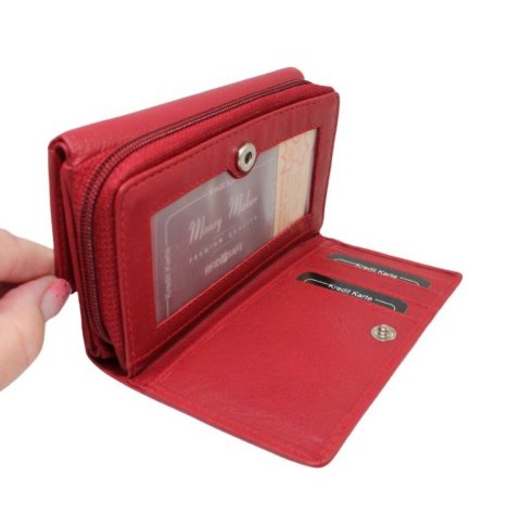 Portfel Damski Skórzany Money Maker 14cm Suwak I Klapka Skóra Naturalna 521B 14,5 x 9 x 3,5 [cm]