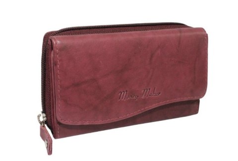 Portfel Damski Skórzany Money Maker 14cm Suwak I Klapka Skóra Naturalna 521B 14,5 x 9 x 3,5 [cm]