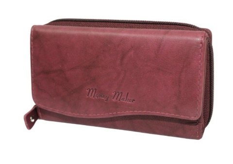 Portfel Damski Skórzany Money Maker 14cm Suwak I Klapka Skóra Naturalna 521B 14,5 x 9 x 3,5 [cm]