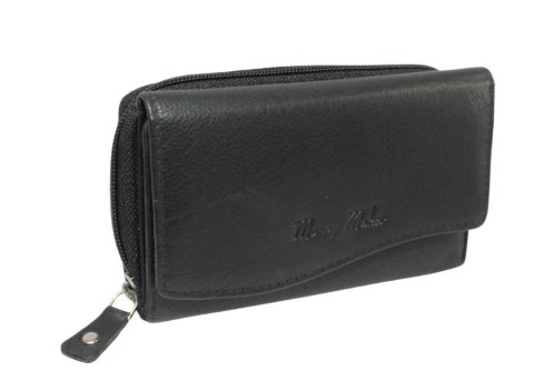 Portfel Damski Skórzany Money Maker 14cm Suwak I Klapka Skóra Naturalna 521B 14,5 x 9 x 3,5 [cm]