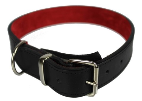 Solidna Obroża Dla Psa Czarna z Czarną Nitką Skóra Naturalna 30 mm 35/45 [cm] WIREX (PL)