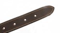 Solidna Obroża Dla Psa Czekoladowa z Beżową Nitką Skóra Naturalna 25 mm 41/51 [cm] HADA (PL)