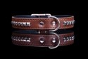 Solidna Obroża Dla Psa Skóra Naturalna Z Kostkami 20 mm / 52 cm ZL0176/1 ZOO LESZCZ (PL)