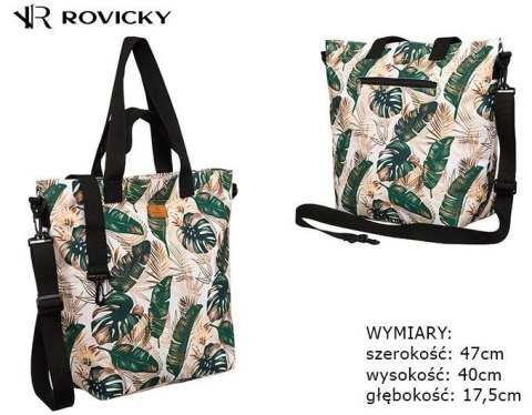 Torebka Damska Listonoszka Materiałowa Rovicky (PL) R-TZ15605/08 Na Suwak 47 x 40 x 17,5 [cm]