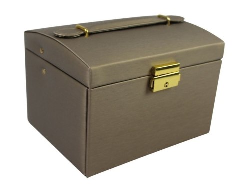 Elegancka i Stylowa Szkatułka Na Biżuterię PATRIZIA Pojemny Organizer 23004 COFFE 17,5 x 13 x 12,5 [cm]