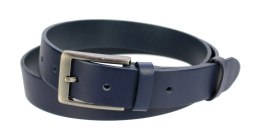 Pasek Męski Skórzany PAS-MAX (PL) Skóra Licowa EXTRA 35 mm GRANATOWY Klamra Tradycyjna k82 NADWYMIAR XXL