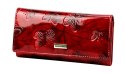 Portfel Damski Skórzany GREGORIO Długi Max Z Klamrą Lakierowany BTS-100 CZERWONY RFID 18,5 x 9,5 x 3,5 [cm]