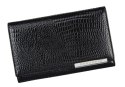 Portfel Damski Skórzany GREGORIO Duży Z Suwakiem Lakierowany RFID GF-112 CZARNY 15 x 10 x 4 [cm]