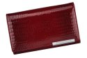 Portfel Damski Skórzany GREGORIO Duży Z Suwakiem Lakierowany RFID GF-112 CZERWONY 15 x 10 x 4 [cm]