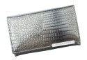 Portfel Damski Skórzany GREGORIO Duży Z Suwakiem Lakierowany RFID GF-112 SZARY 15 x 10 x 4 [cm]