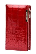 Portfel Damski Skórzany GREGORIO Lakierowany Długi Z Suwakiem Na Zewnątrz BC-124 CZERWONY 19,5 x 10 x 3,5 [cm]