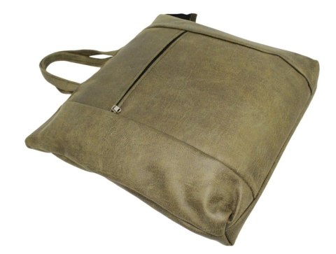 Torebka Na Zakupy Antoszczyk (PL) MARTA Ze Skóry Naturalnej Model Duży 41 x 38 x 8 [cm] OLIWKOWY