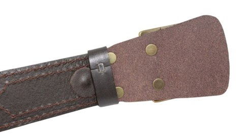 Wojskowy Pas Męski Skórzany OFICER HADA (PL) Skóra Licowa CZEKOLADOWY MOSIĘŻNA KLAMRA Super Wytrzymały Z Płytką Gładki P45B Wojskowy Pas Męski Skórzany OFICER HADA (PL) Skóra Licowa CZEKOLADOWY MOSIĘŻNA KLAMRA Super Wytrzymały Z Płytką Gładki P45B