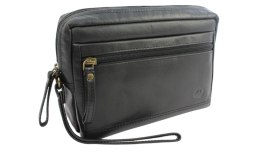 Ekskluzywna Saszetka Premium Męska Skórzana El Forrest MB09 61 Skóra Naturalna Bydlęca CZARNA 23 x 16 x 8 [cm]