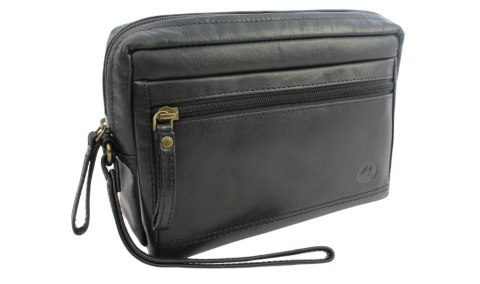 Ekskluzywna Saszetka Premium Męska Skórzana El Forrest MB09 61 Skóra Naturalna Bydlęca CZARNA 23 x 16 x 8 [cm]