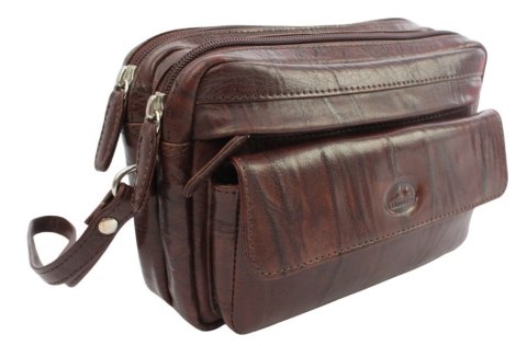 Ekskluzywna Saszetka Premium Męska Skórzana El Forrest MB25 23 Skóra Naturalna Bydlęca CZEKOLADOWA 21 x 17 x 8 [cm]