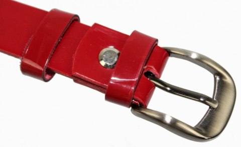 Pasek Damski Skórzany PAS-MAX (PL) Skóra Licowa EXTRA Gładki 25 mm Lakierowany CIEMNY CZERWONY Pasek Damski Skórzany PAS-MAX (PL) Skóra Licowa EXTRA Gładki 25 mm Lakierowany CIEMNY CZERWONY