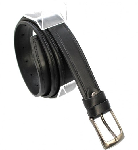 Pasek Męski Skórzany PAS-MAX (PL) "IMITACJA SZYCIA" Skóra Licowa EXTRA 30 mm CZARNY Pasek Męski Skórzany PAS-MAX (PL) "IMITACJA SZYCIA" Skóra Licowa EXTRA 30 mm CZARNY