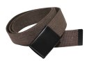Pasek Parciany PolskaGalanteria Bawełniany PARCIAK 40 mm Z CZARNĄ Bezniklową Klamrą Zatrzaskową CZEKOLADOWY Szeroki