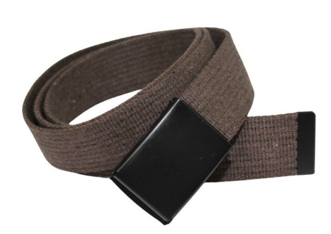 Pasek Parciany PolskaGalanteria Bawełniany PARCIAK 40 mm Z CZARNĄ Bezniklową Klamrą Zatrzaskową CZEKOLADOWY Szeroki
