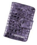 Portfel Damski Skóra Naturalna GREGORIO Średni Z Suwakiem Piórnik Lakierowany FS-115 FIOLETOWY RFID 12,5 x 8,5 x 3 [cm]