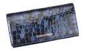Portfel Damski Skórzany GREGORIO Długi Max Z Klamrą Lakierowany FS-100 NIEBIESKI RFID 18,5 x 9,5 x 3,5 [cm]