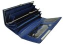 Portfel Damski Skórzany GREGORIO Długi Max Z Klamrą Lakierowany FS-100 NIEBIESKI RFID 18,5 x 9,5 x 3,5 [cm]