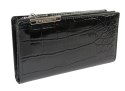 Portfel Damski Skórzany GREGORIO Lakierowany Długi Z Suwakiem Na Zewnątrz BC-124 CZARNY 19,5 x 10 x 3,5 [cm]