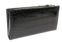 Portfel Damski Skórzany GREGORIO Lakierowany Długi Z Suwakiem Na Zewnątrz BC-124 CZARNY 19,5 x 10 x 3,5 [cm]