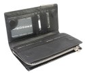 Portfel Damski Skórzany GREGORIO Lakierowany Długi Z Suwakiem Na Zewnątrz BC-124 CZARNY 19,5 x 10 x 3,5 [cm]