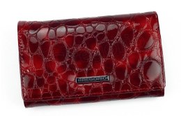 Portfel Damski Skórzany GREGORIO Średni Z Klamrą Lakierowany FZ-101 CZERWONY 15,5 x 9,5 x 4 [cm]