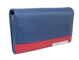 Portfel Damski Skórzany GREGORIO Średni Z Klamrą FRZ-101 NIEBIESKI/CZERWONY 15,5 x 9,5 x 4 [cm]