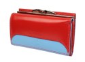 Portfel Damski Skórzany Harvey Miller Skóra Bydlęca Klamra 14 cm  PL10 CZERWONY 14,5 x 9 x 3,5 [cm]