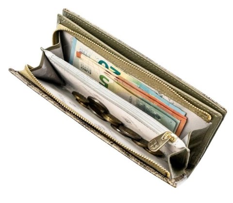 Portfel Damski Skórzany Peterson Lakierowany Długi Z Suwakiem Na Zewnątrz PTN-PS1431 ZŁOTY 19,5 x 10 x 3,5 [cm]