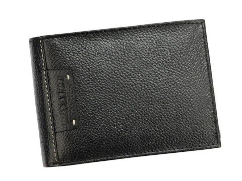Portfel Męski Polska Galanteria (PL) Skóra Licowa Duży Poziomy Bez Zapięcia RFID N992 CZARNY 13 x 9,5 x 2,5 [cm]