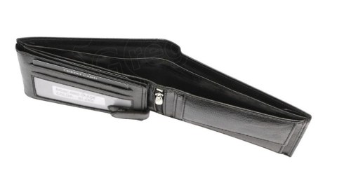 Portfel Męski Polska Galanteria (PL) Skóra Licowa Duży Poziomy Bez Zapięcia RFID N992 CZARNY 13 x 9,5 x 2,5 [cm]