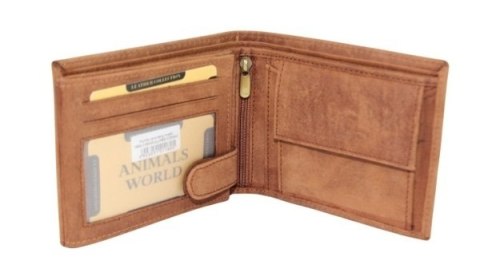 Portfel Męski Skóra Naturalna Peterson Duży Poziomy Z Łańcusziem N992C RFID KONIAKOWY ''MOTORCYCLE'' 12,5 x 10,5 x 3 [cm]