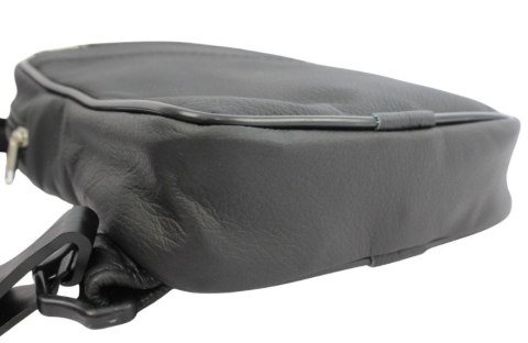 Torba Skórzana Na Ramię Nerka Barkówka Noszona Na Skos GRETOS (PL) CZARNA Praktyczna I Wygodna 27 x 17 x 5 [cm]