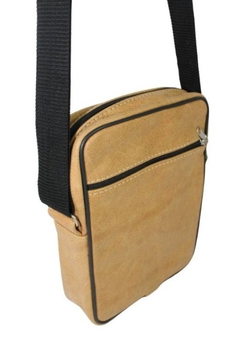 Torba męska skórzana GRETOS MAROUS (PL) Pionowa SUROWA SKÓRA TOFFI 25 x 17 x 6 [cm]