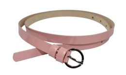 Pasek Damski Skórzany Gładki GRETOS (PL) 15 mm CIEMNY RÓŻOWY LAKIEROWANY